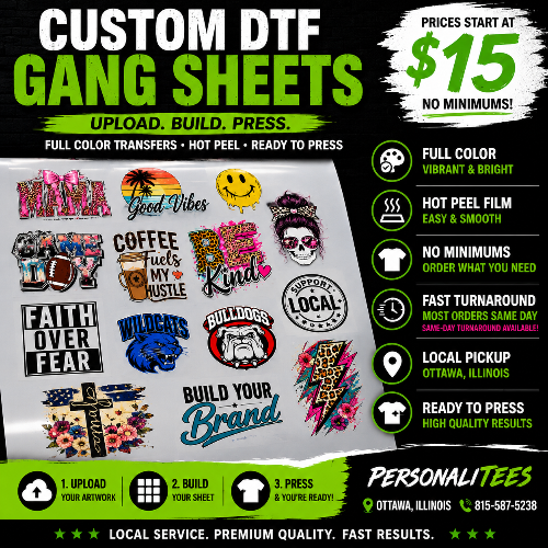 Custom DTF Gang Sheet Builder | PersonaliTees